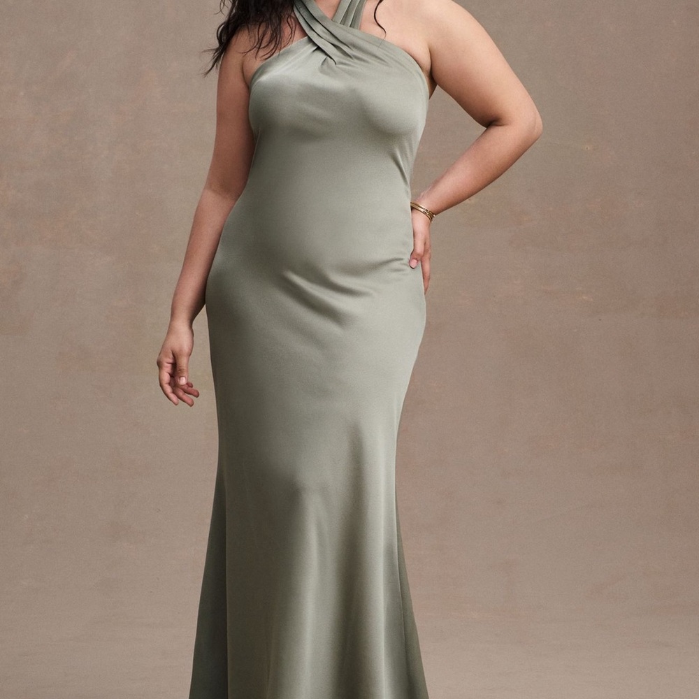 Elegant Olive Green One-Shoulder Dress